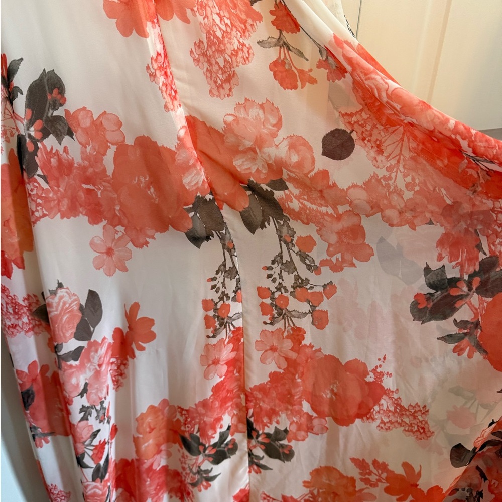 Karin Stevens Coral and Black Floral Maxi Dress - Picture 10 of 10